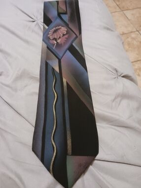 5 For $25!! Vtg 90s Flamingo Joe Floral Men' s Silk Tie USA. 58" x 3.75"